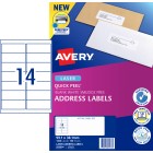 Avery Address Labels Sure Feed Laser Printers 99.1x38.1mm 14 Per Sheet 1400 Labels 959004 / L7163 image