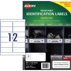 Avery White Heavy Duty Labels Removeable Laser Printers 99.1x42.3mm 12 Per Sheet 240 Labels 959208 image