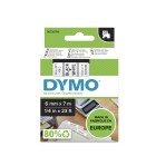 Dymo D1 Labelling Tape 6mmx7m Black On White image