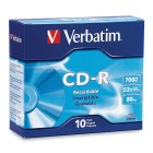 Verbatim CD-R 700 MB 80 Min Slim Case Silver 10Pk image
