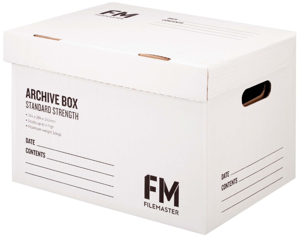 FM Archive Box Standard Strength 384x284x262mm Inside Measure White