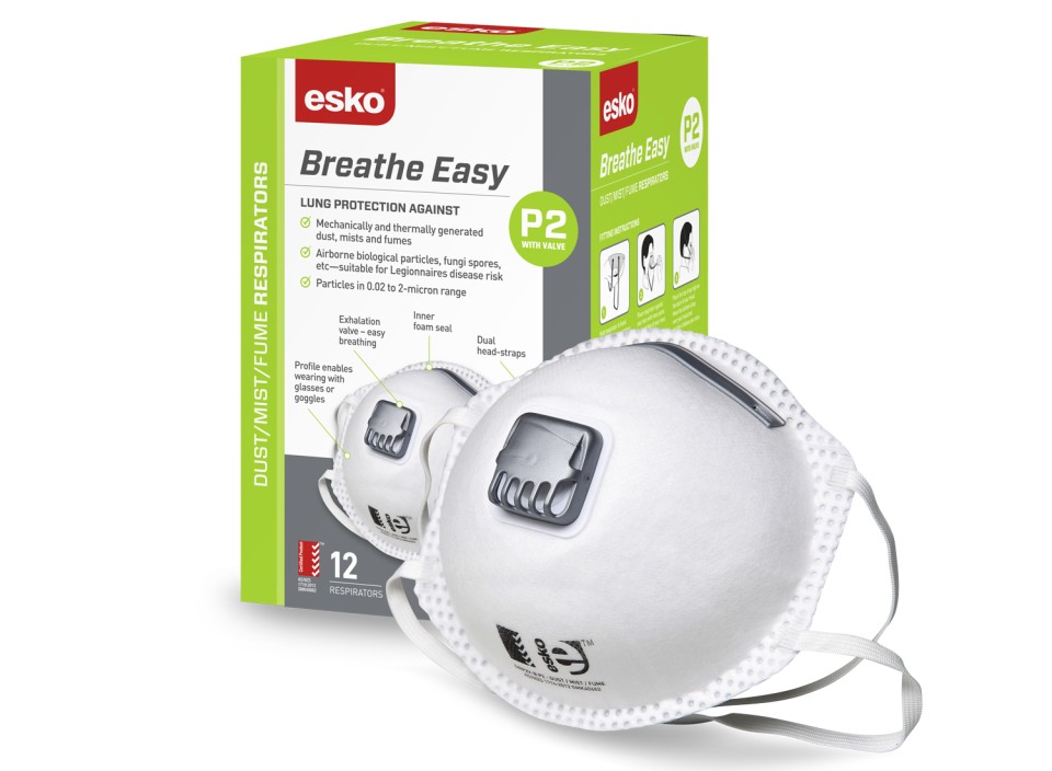 Breathe Easy P2 Valved Mask Box Of 12