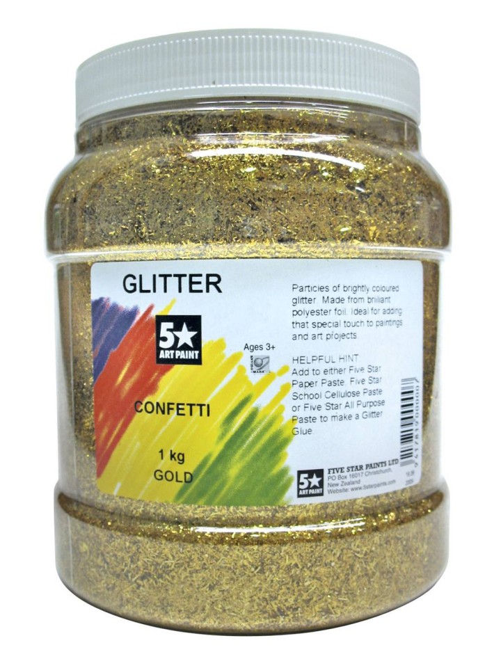 5 Star Glitter Gold 1kg Jar