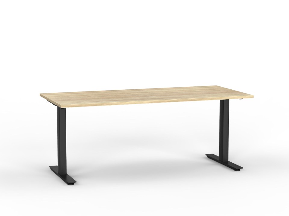 Agile Fixed Desk 1800Wx800Dmm Atlanic Oak Top / Black Frame