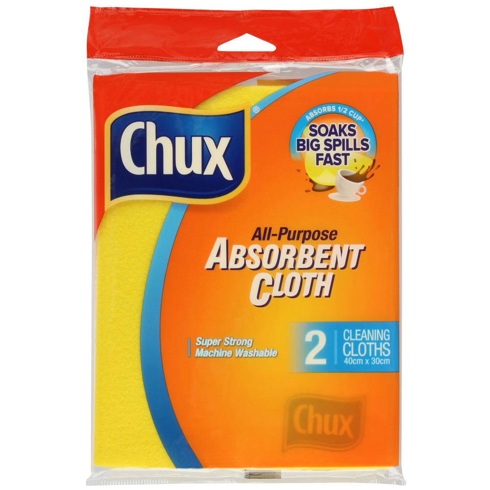 Chux Collections Absorbent Cloth Yellow CVAC2/12 Pack of 2