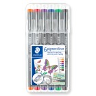 Staedtler Pigment Liner 308 Fineliner Pen Fine 0.5mm Assorted Colours Pack 6 image