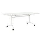 Knight Team Flip Table 1600(w)x800(d)x725(h)mm White Base White Top image