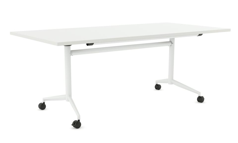 Knight Team Flip Table 1600(w)x800(d)x725(h)mm White Base White Top