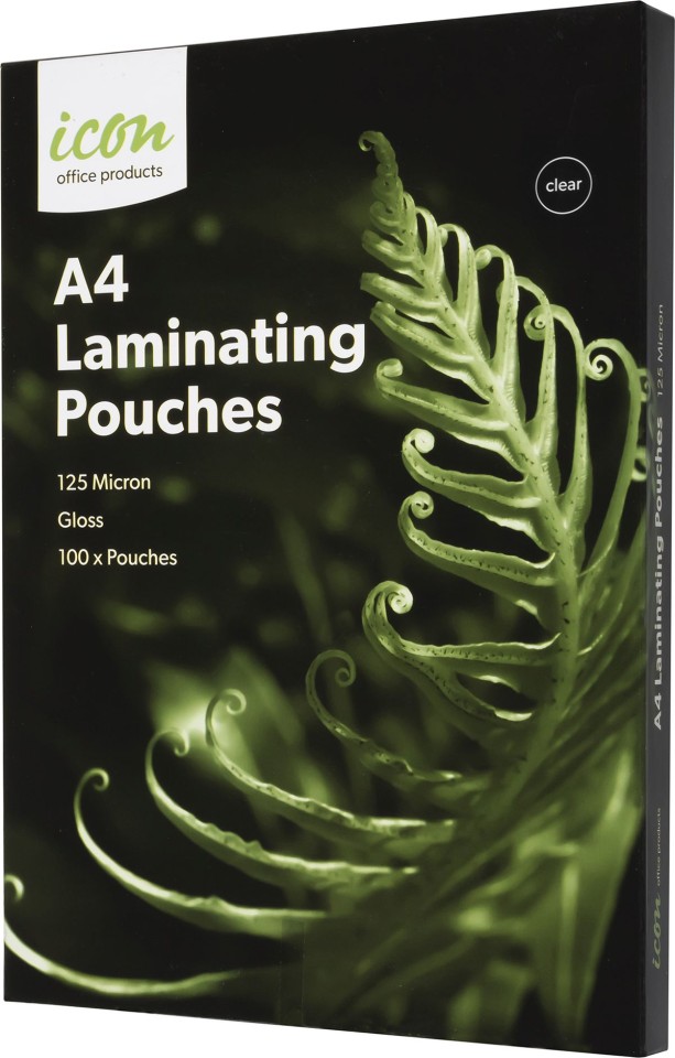 Icon Laminating Pouches A4 125 Micron Pack 100