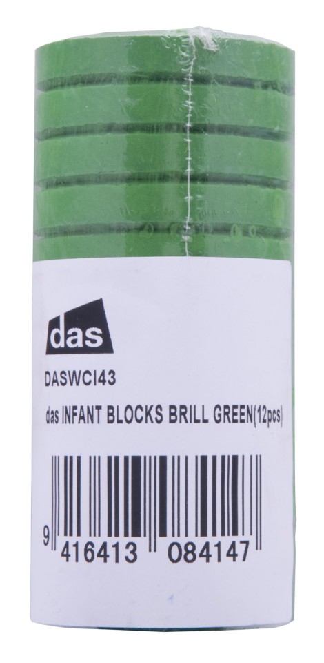 DAS Tempera Paint Blocks S0 Brilliant Green Pack 12