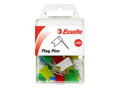 Esselte Flag Pins Assorted Colours Pack 50