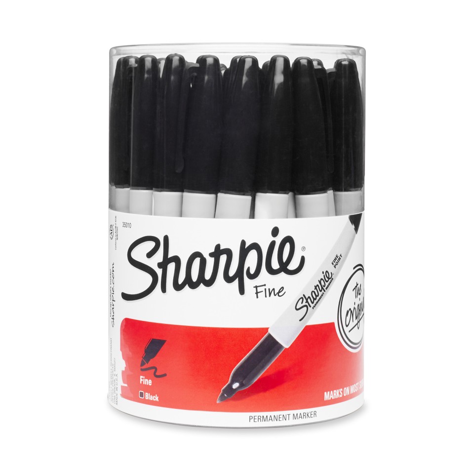 Sharpie Permanent Marker Fine 1.00mm Black Pack 36