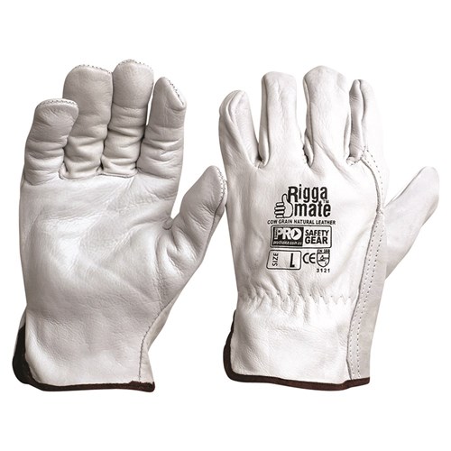 Paramount Safety CGL41NM Riggamate Natural Cowgrain Gloves Medium
