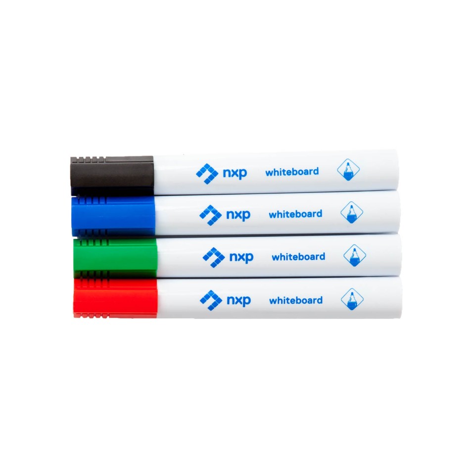 NXP Whiteboard Marker Bullet Tip 1.5-3.0mm Assorted Colours Pack 4