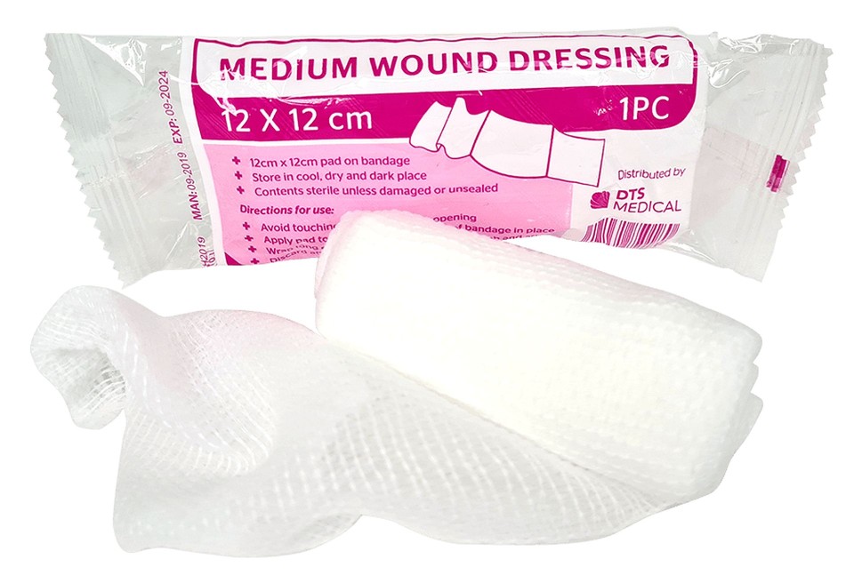 Wound Dressing Pad and Bandage 12cm x 12cm