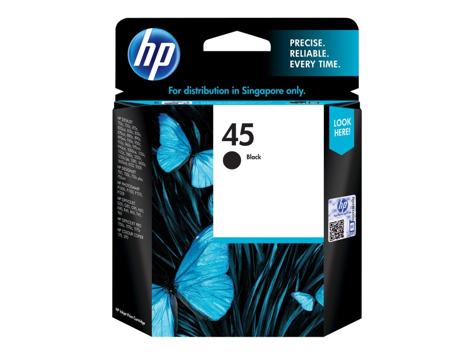 HP Inkjet Ink Cartridge 45 Black