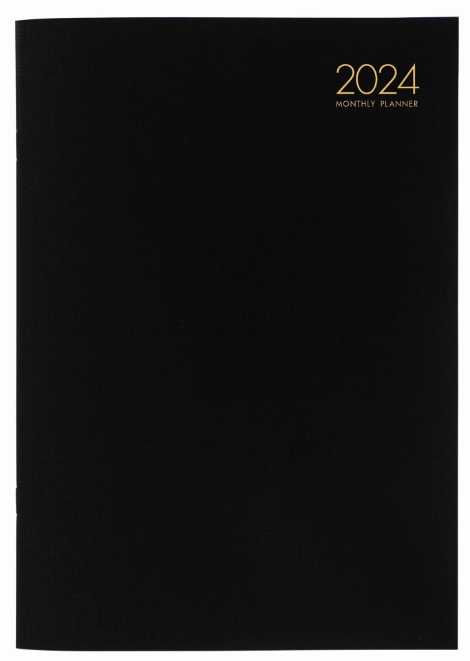 Collins 2024 Monthly Planner A4 PVC Cover Black