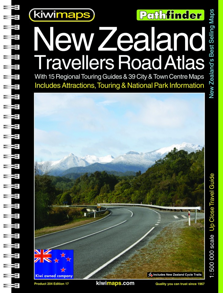 Kiwimaps Pathfinder Road Atlas New Zealand Travellers 255x185mm