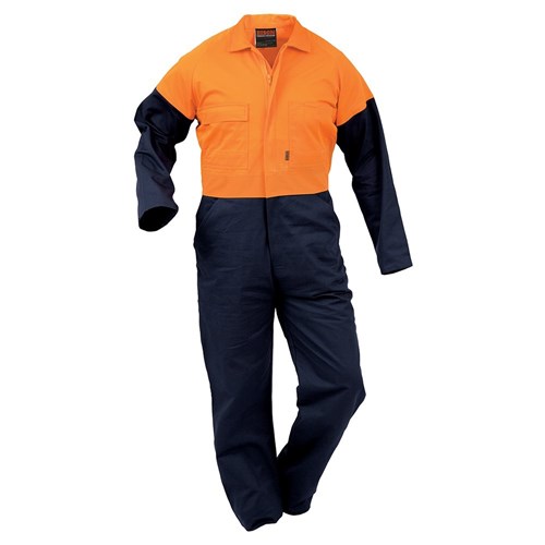 Overall Workzone Day Only Cotton Zip Orange/ Navy (DOPCO) Size 8