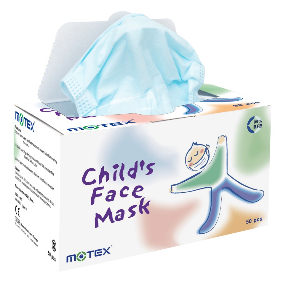 Type II 3 Ply Kid's Face Mask Box Of 50