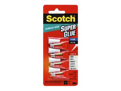 Scotch Super Glue Single Use Drops 0.5g x 4 Tubes