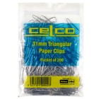 Celco Paper Clips 31mm Triangular Steel Pack 200 image