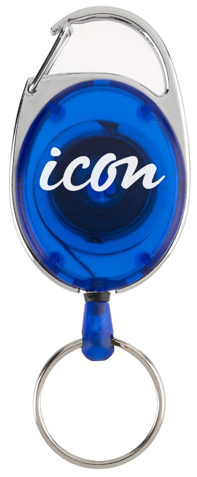 Icon Key Holder Retractable Snap Lock Blue