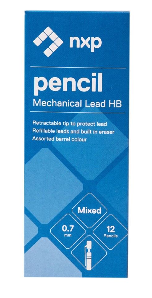 NXP Mechanical Pencil Assorted Colour Barrels 0.7mm Box 12
