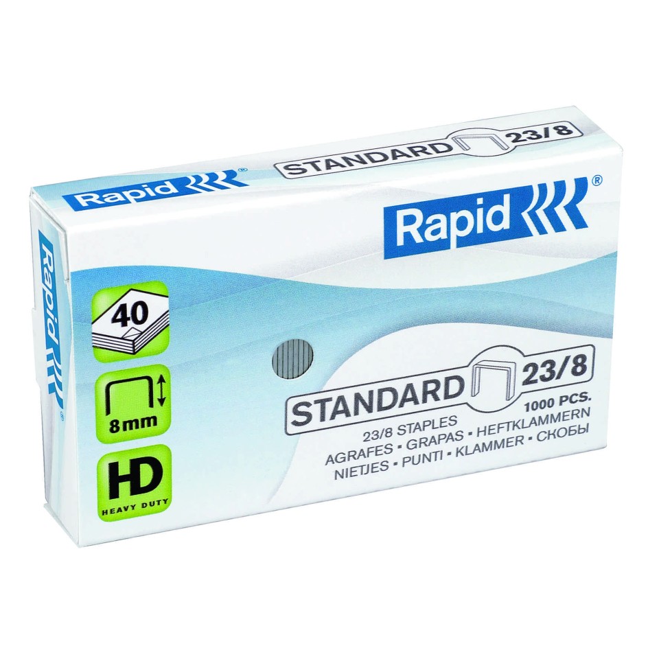 Rapid No. 23/8 Staples 50 Sheet Box 1000