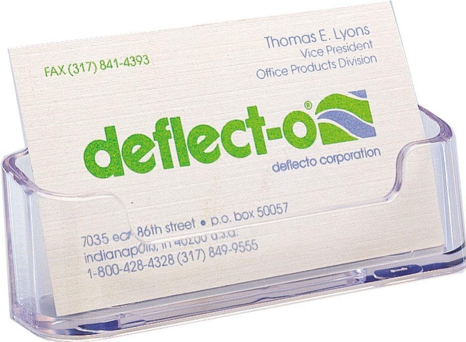 Deflecto Business Card Holder Free Standing Landscape Single