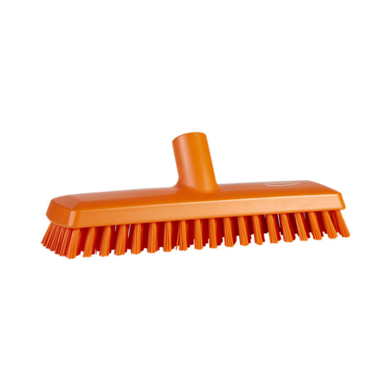 Vikan Brush Head Hard Floor Scrub Waterfed 270mm Orange