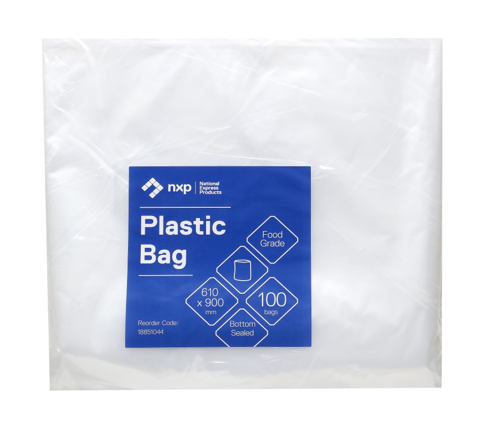Plastic Bag 56L 610 X 900mm LDPE 35mu Clear Pkt 100