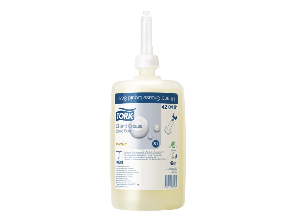 Tork Liquid Soap Premium Oil and Grease 420401 S1 1L