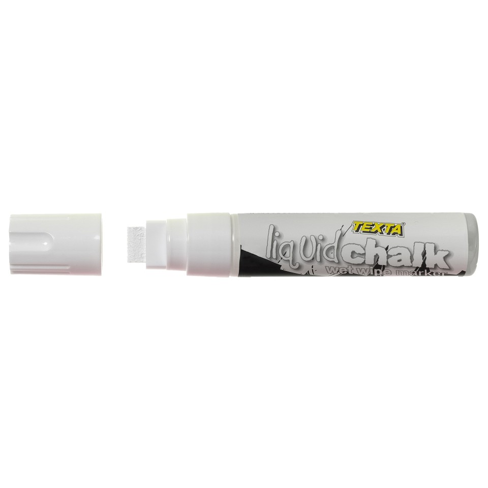 Texta Liquid Chalk Marker Wet-Wipe Jumbo Chisel Tip 15.0mm White