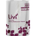 Livi Impressa 3053 Luxury Embossed Toilet Tissue 3 Ply 225 Sheets per roll/Pack of 6 White Case of 8 image