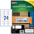 Avery L6141 Triple-Bond ID  Laser Labels 63.5x33.9mm 24up 10/pk 240 labels/pk image