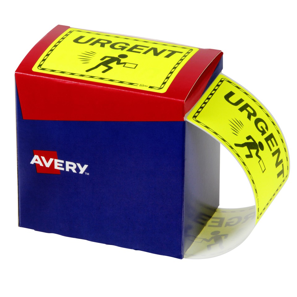 Avery Urgent Shipping Labels, 75 x 99.6 mm, Fluoro Yellow, 750 Labels (932616)