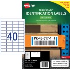 Avery L6140 Triplebond Laser Labels 45.7x25.4mm 40up 10/pk 400 labels/pk image