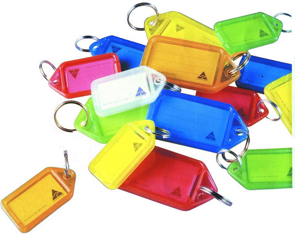 Kevron Key Tags Fluorescent 46944 Assorted Colours Pack 10