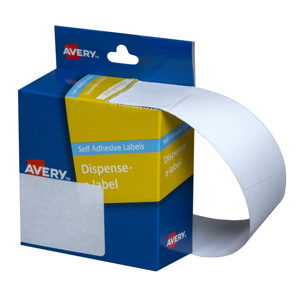 Avery Rectangle Stickers Dispenser Hand writable 937223 63x44mm White Pack 150