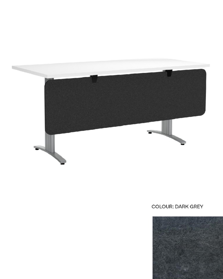 Desk Screen Below Desk 1800Wx440Hmm Dark Grey