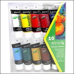 Reeves Acrylic Paint Set 10 Colours