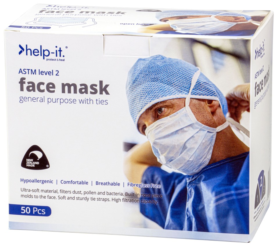 Help-it Astm Level 2 Tie Mask Standard Size