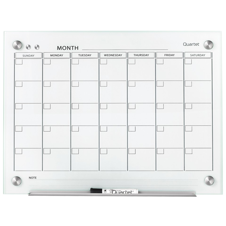 Quartet Infinity Glass Board Calendar 900x600mm