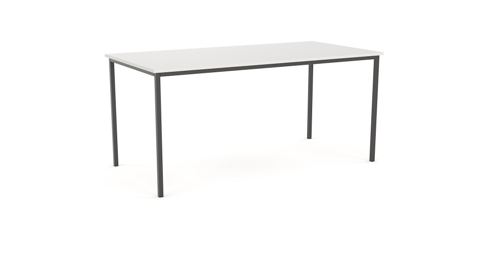 Knight Ergoplan Canteen Table 1200(w)x600(d)x750(h)mm White Top Black Frame