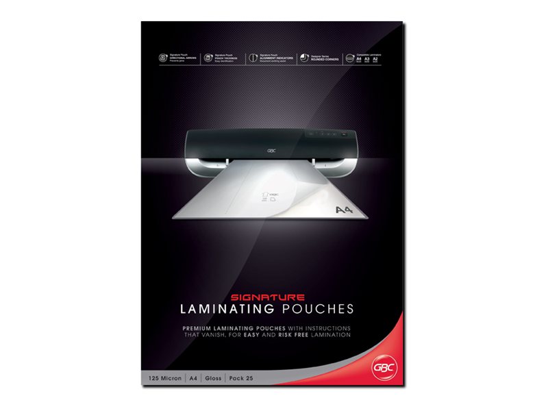 GBC Laminating Pouches Gloss A4 125 Micron Pack 25