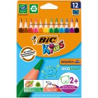 BIC Kids Evolution Coloured Pencils Large Triangle Assorted Colours Pack 12