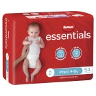  Huggies Nappy Essentials Infant 4 - 8 kg - 4 Packs of 54 image
