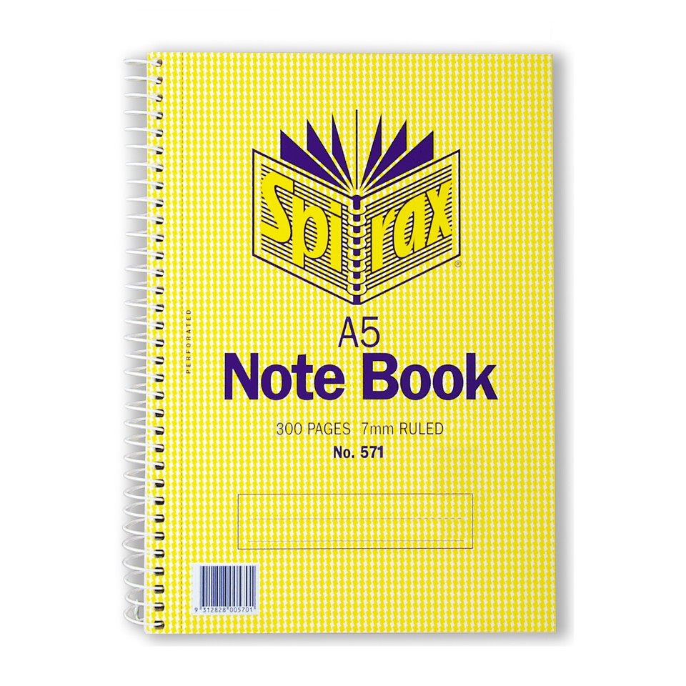 Spirax 571 Spiral Notebook A5 300 Page