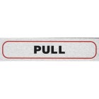 Rosebud Sign *Pull* (Horizontal) Brushed Aluminium Self Adhesive 140 x 40mm image